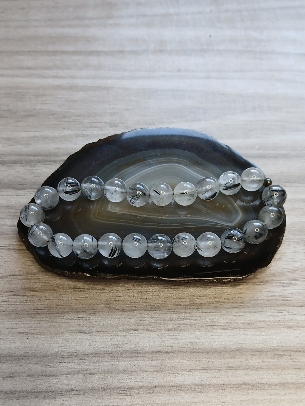 5 For $25 Clear Rutilated Quartz Beaded Bracelet - Unbranded
